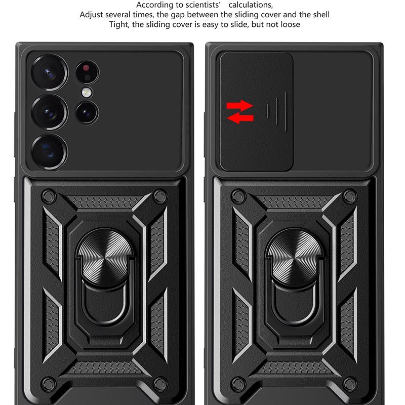 Für Samsung S23 Ultra Kamera Stoßfest Rüstung Fall Für Galaxy S24 S22 S21 S20 Plus Ultra FE Auto Magnetischer Halter Ring protecter