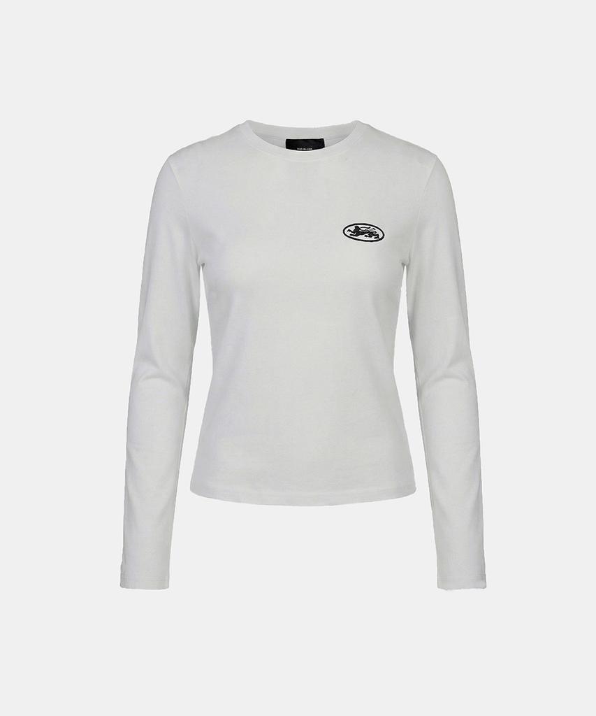 BADBLOOD Mystic Print Fitted Long Sleeve T-Shirt - White