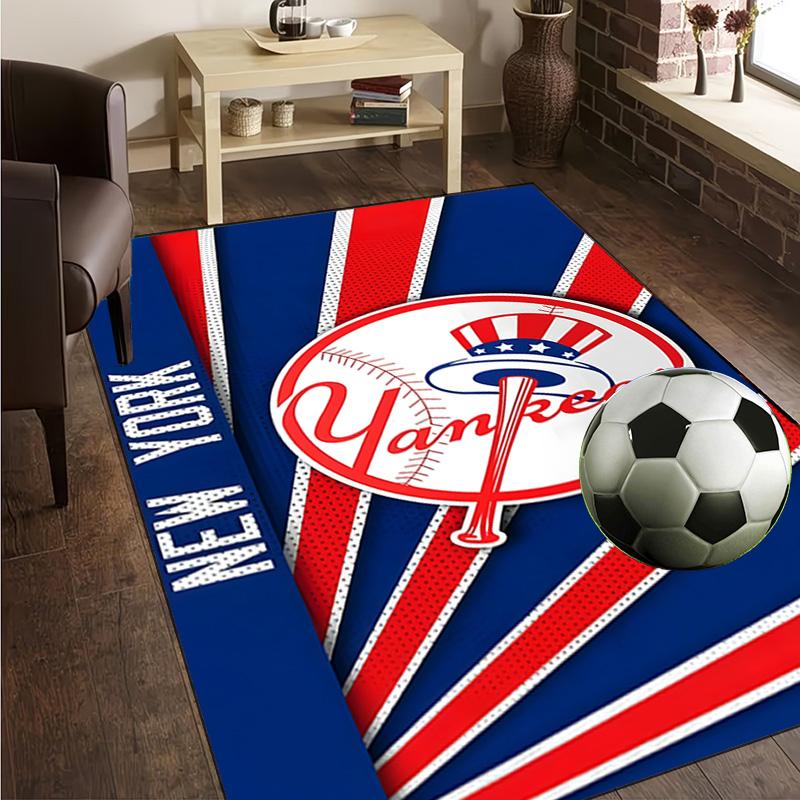 Yankees Baseball Team Logo Rug Office Carpet Non-Slip Mat, Chair Rug Floor Covering for Gaming, Bedroom, Living Room , Home Decor Christmas Gift