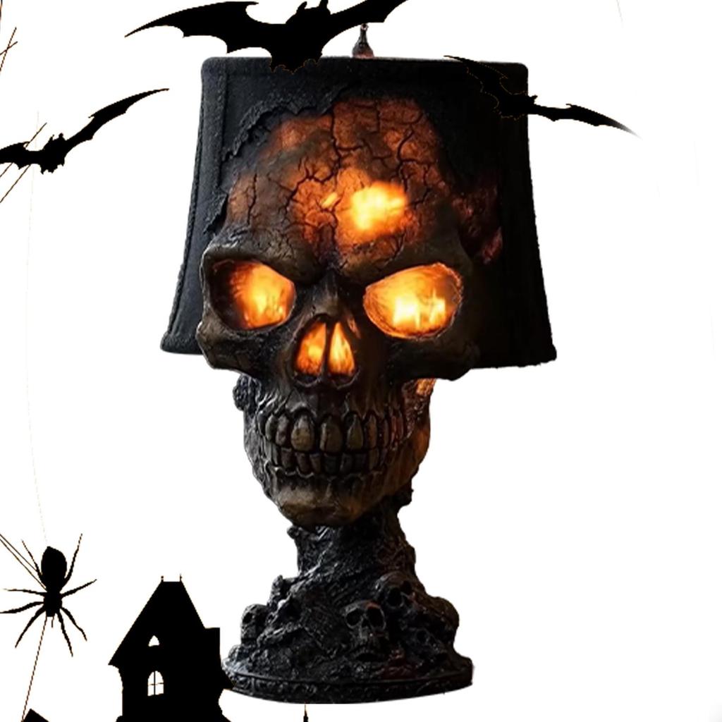 Halloween Gothic Skull Lamp volcanic Stone Skull Lamp Skeleton Halloween Decorations Skeleton Halloween Desktop Decorations