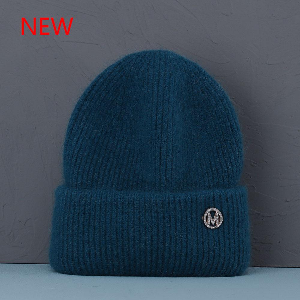 2023 new  Hot Selling Winter Hat Real Rabbit Fur Winter Hats For Women Fashion Warm Beanie Hats Solid Adult Cover Head Cap