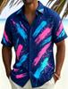 Fashionable Tie Dye Printed Short Sleeved Shirt For Men's Casual Loose Top, Versatile For Daily Street And Beach Vacations