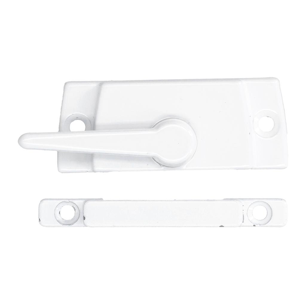 Sash Lock Square Zinc Alloy White AntiRust Multifunctional Sturdy Window Lock for Home Office