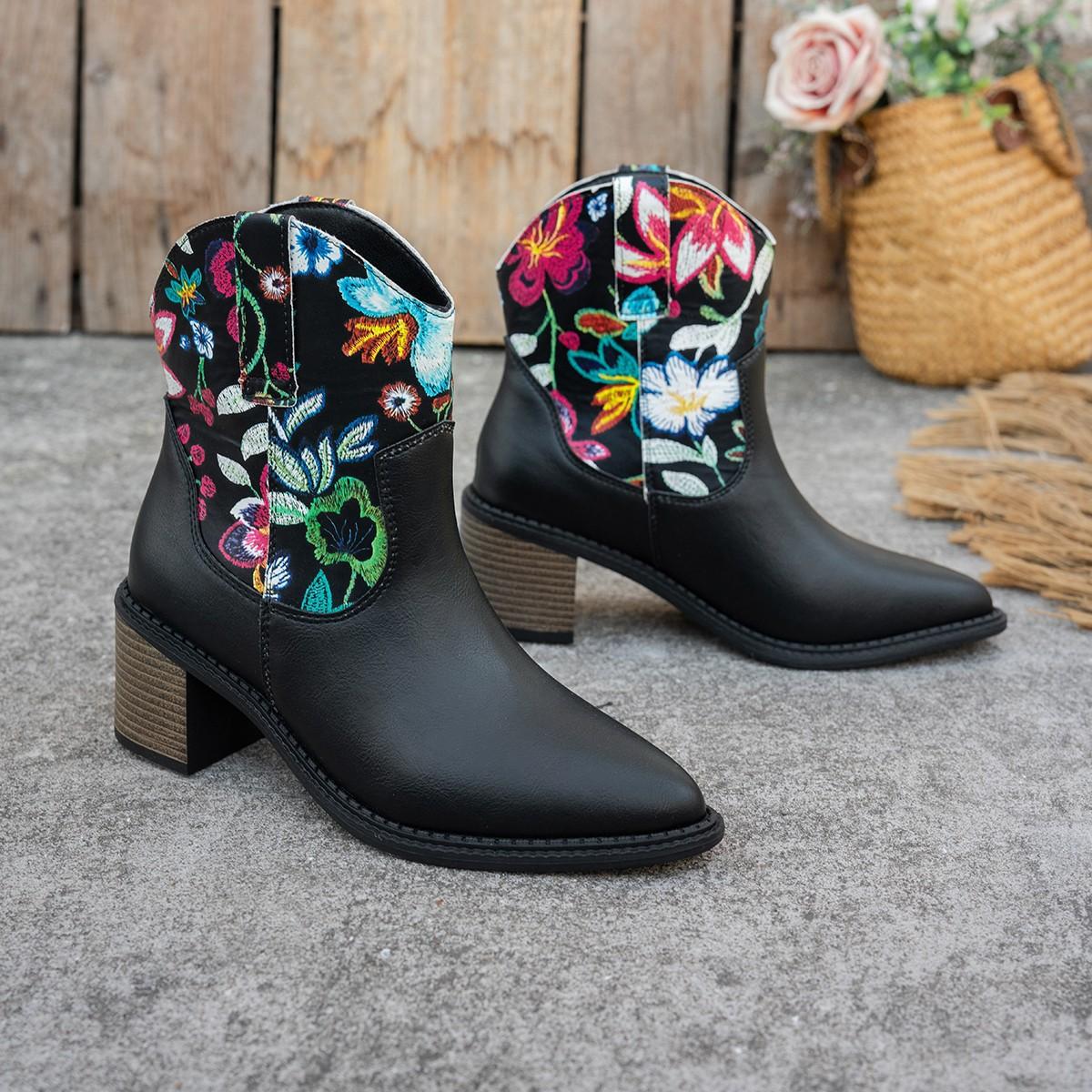 

Sharp pointed simple comfortable thick heel short tube boots for women s autumn winter new low heel versatile women s shoes 43 чорний