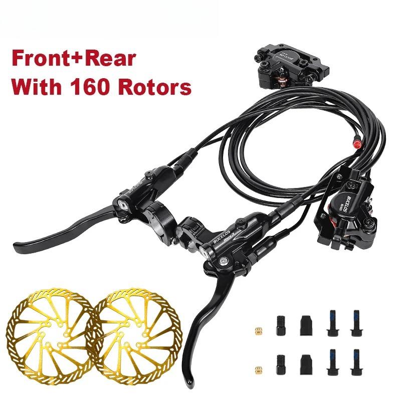 BUCKLOS 2 Piston Power Off Electric Bicycle Brakes for E-Bike Folding Bike Scooter with Rotor Hydraulic Disc Brake Bike Brakes