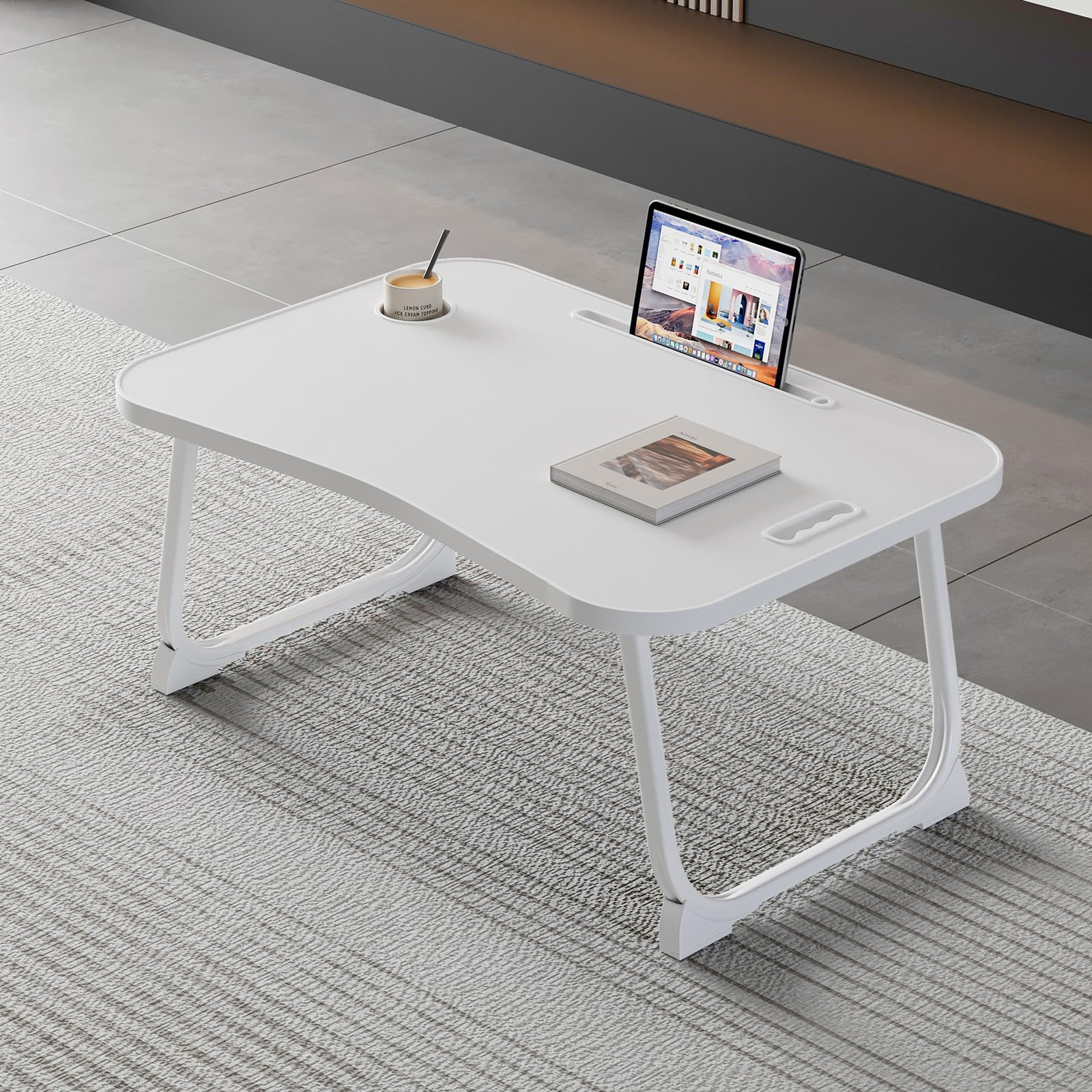 

НОВЫЙ Многофункциональный Складной 60см Шириной x 40см Глубиной x 28см Идеально для Одиночного Низкого Компьютера Без Сборки Многофункциональный ПК Мини Подходит для Обеденного [2025 белый