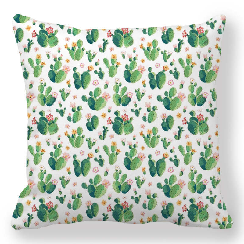 

Крытый дом спальня диван-кровать стул подушка люкс комната эстетическое искусство кактус суккулентное растение наволочка 40x40cm