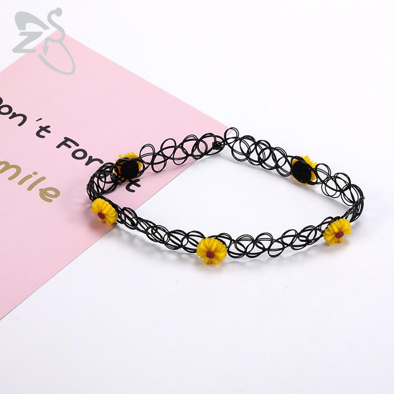 ZS 12ks Vintage Stretch Choker náhrdelník Lady Girl Tattoo Choker náhrdelník Punk Retro gotické elastické náhrdelníky pro ženy
