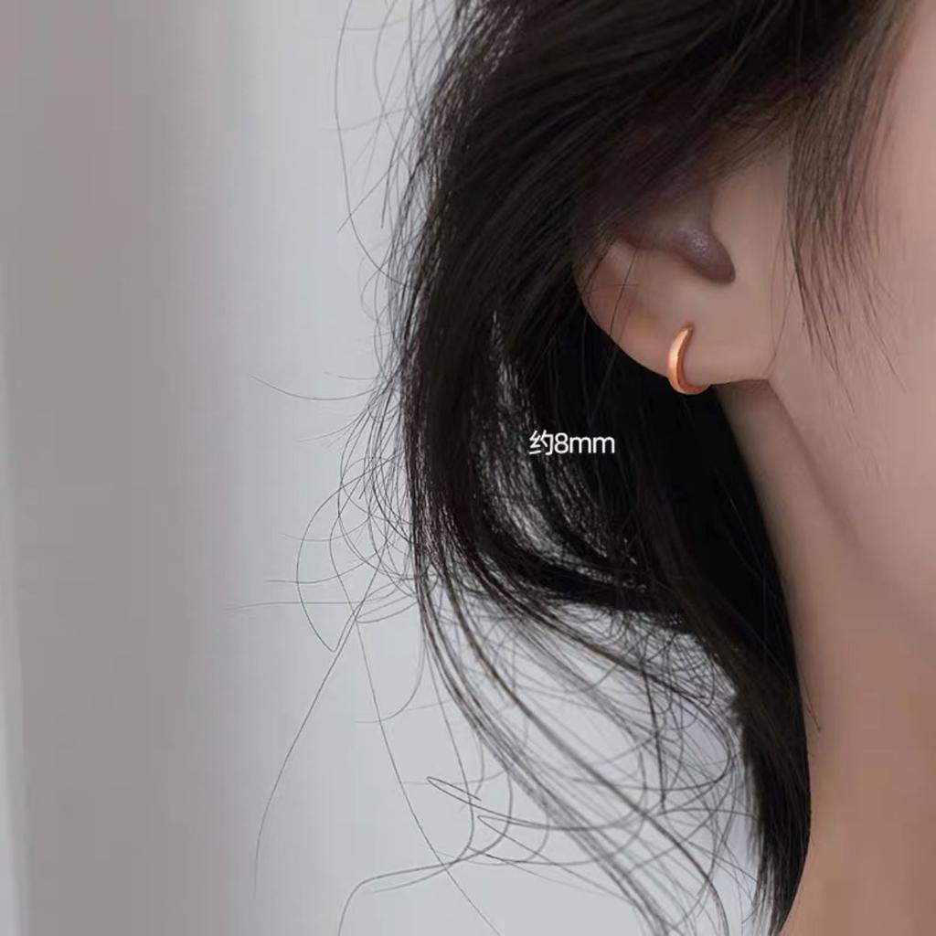 S925 Silver French Hoop Earrings Women Punk Geometric Cartilage Piercing Jewelry Small Hip Hop Earrings