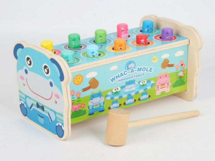 

Multi-functional Wooden Animal Whack-a-Mole Music Game for Kids - Educational Knock Piano Toy with Twist Stick.
