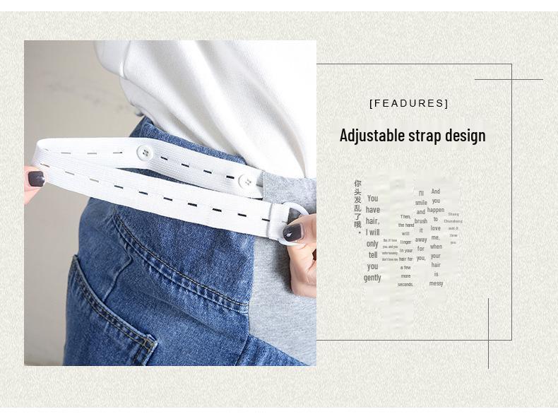 Maternity Stretch Straight-Leg Jeans: Loose Fit, Plus Size, Spring/Autumn Style