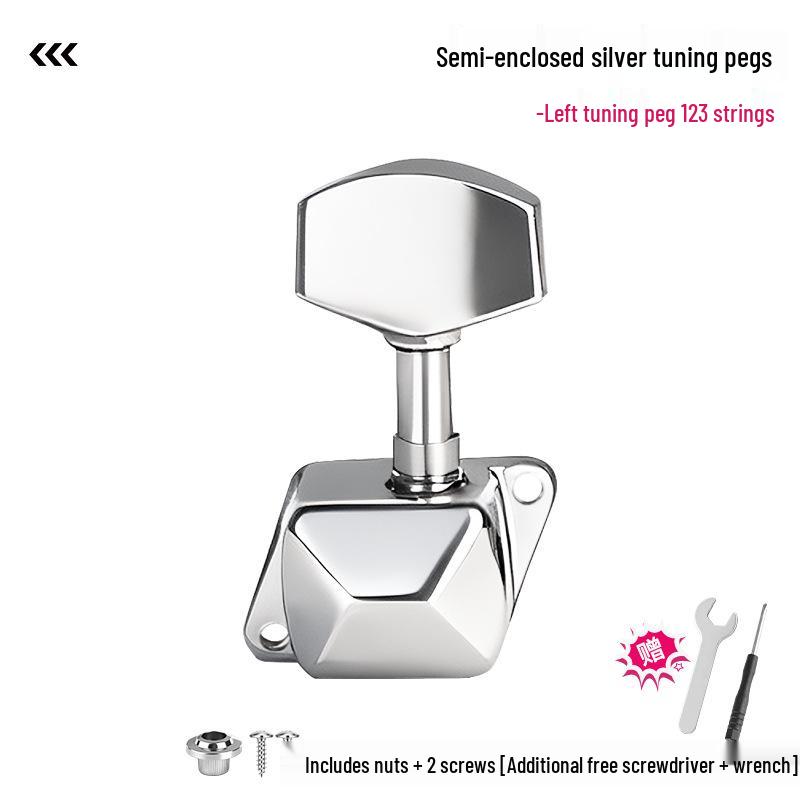 מפתחות כיוון לגיטרה עממית ממתכת עם כלי מיתרים מעץ - אביזרים סגורים לחלוטין לגיטרה קלאסית