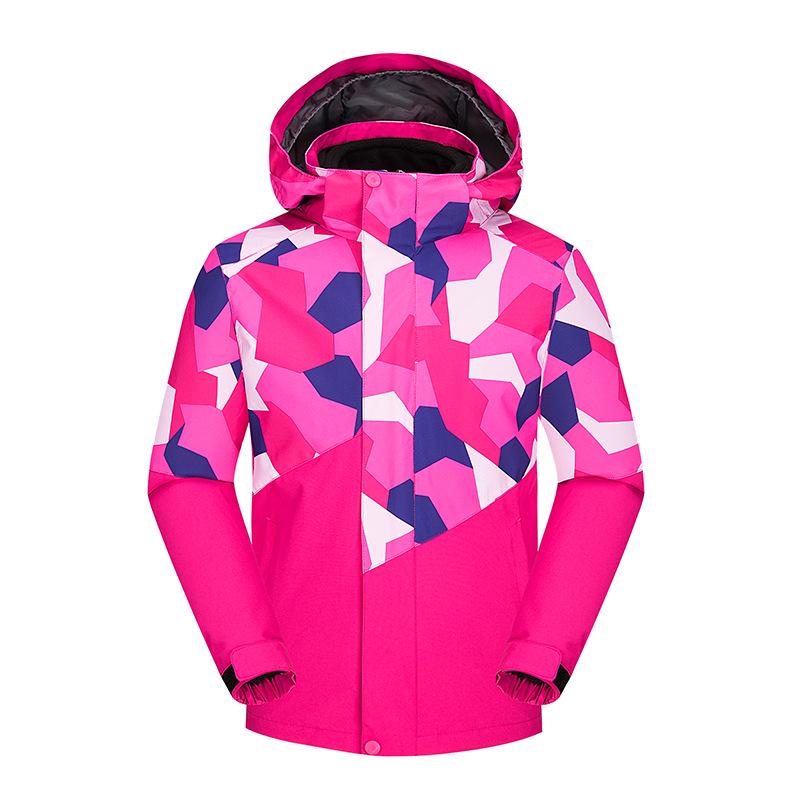 Children's Camouflage Windproof & Waterproof 3-in-1 Hiking Jacket Set for Autumn & Winter