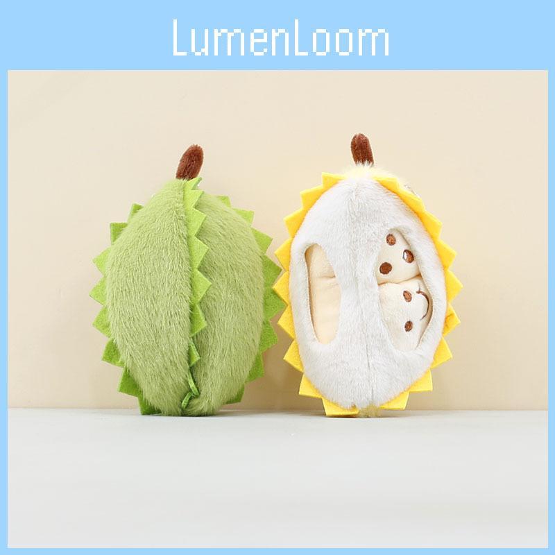 Durian Plush Keychain With Pp Cotton Filling Soft Short Fur For Bag Decor Gift
