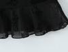 Autumn 2025 European Style Women's Black Mini Slip Dress