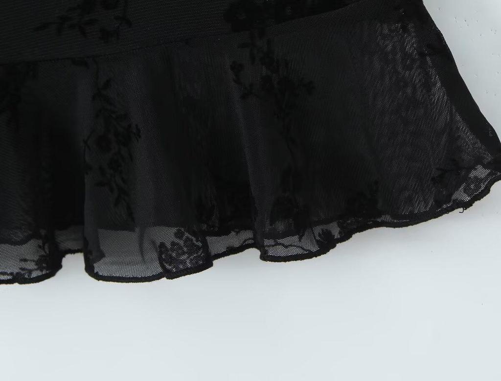 Autumn 2025 European Style Women's Black Mini Slip Dress