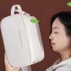 Weipelu Portable PU Double Zipper Cosmetic Storage Bag