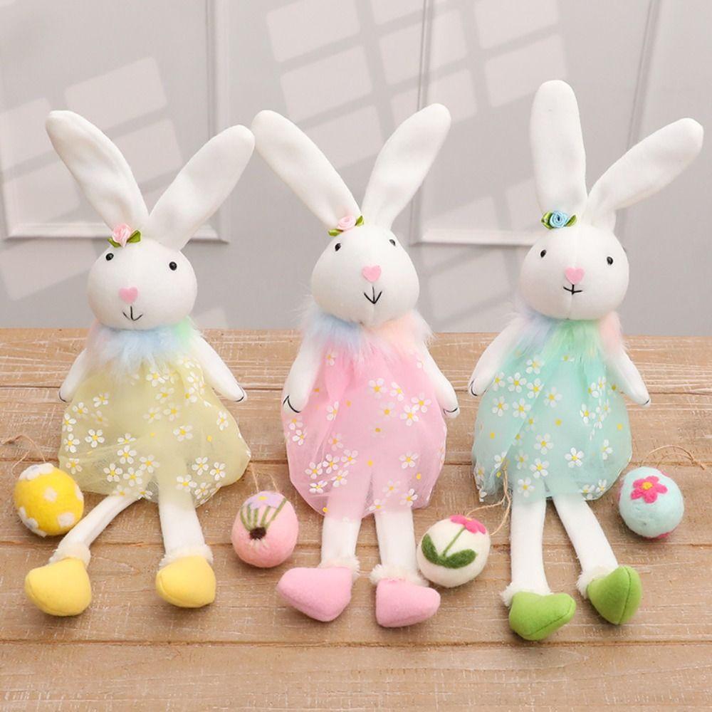 

Handmade Easter Skirt Bunny Doll Plush Happy Easter Decoration Home Living Room Decor рожевий