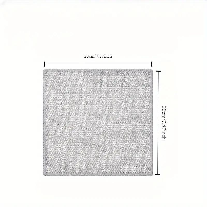 10pcs Microfiber Steel Wire Soap Pad - Double-sided Kitchen Dish Scrubber for Cutlery and Cookware KTY