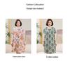 Summer Cotton Silk Knee-Length Floral Dress for Middle-Aged and Elderly Women - Short Sleeved, Lightweight, Plus Size, Loose Fit