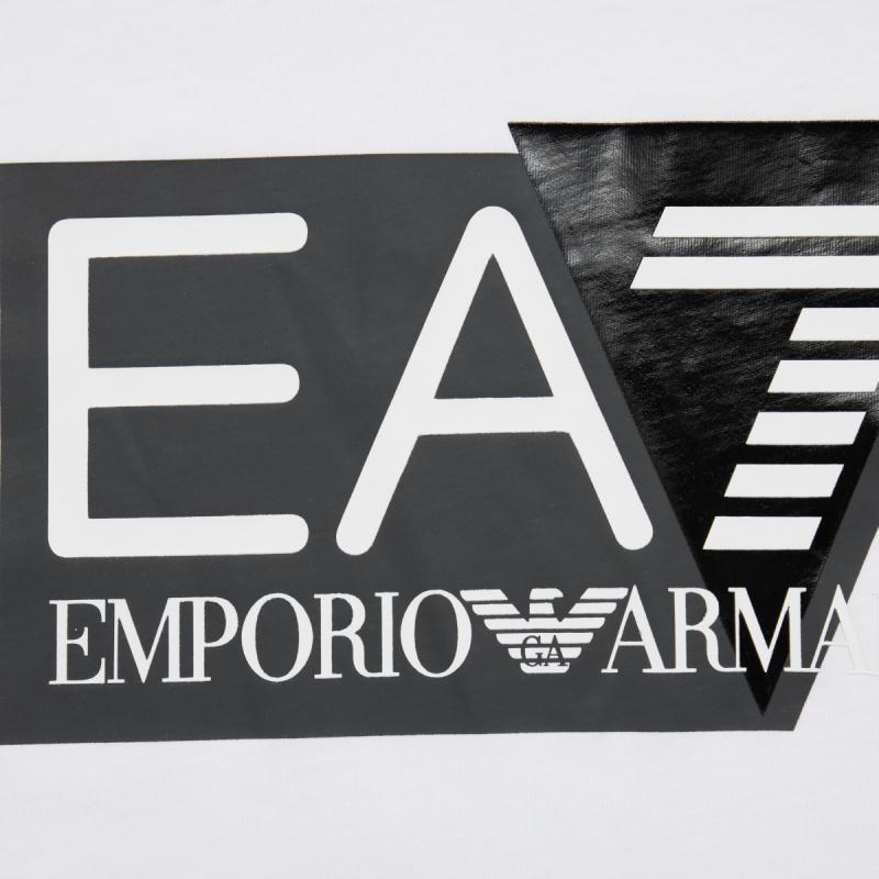 Emporio Armani EA7 SS24 Letter And Number Print Casual Crew Neck Short Sleeve T-Shirt Men tops White 3DPT09-PJ02Z-1100