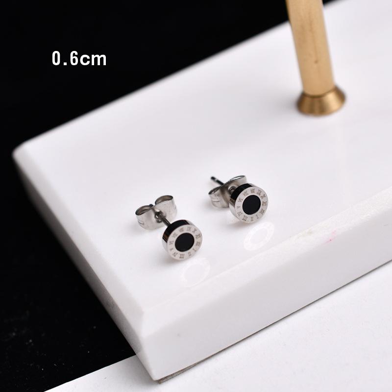 Unisex Roségold & Schwarze Titanstahl Ohrstecker