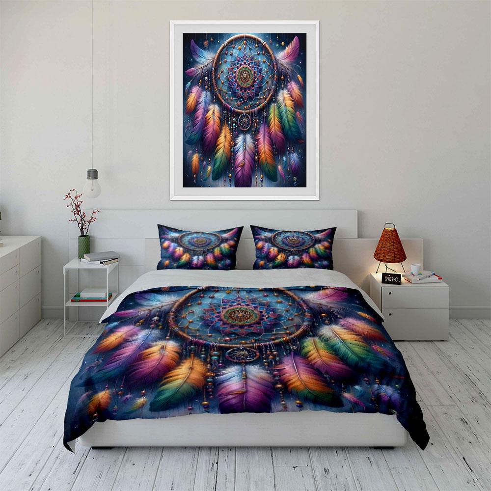 Colorful Dreamcatcher Print Decor 3Pc Multiple Sizes Kid'S And Adults' Bedroom Exquisite 3Pc Bedding Set, Gift