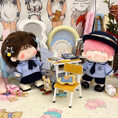 10cm 20cm Doll Clothes Blue Mini School Suit Miniature School Uniform Changing Dress Game Cosplay Shirt Necktie Pants Set