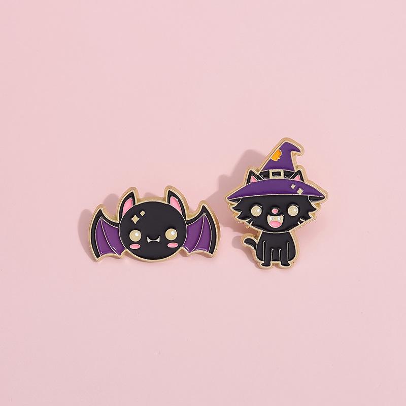 Bat Whimsical Cat Design Alloy Brooch For Trendy Accessories Personalization And