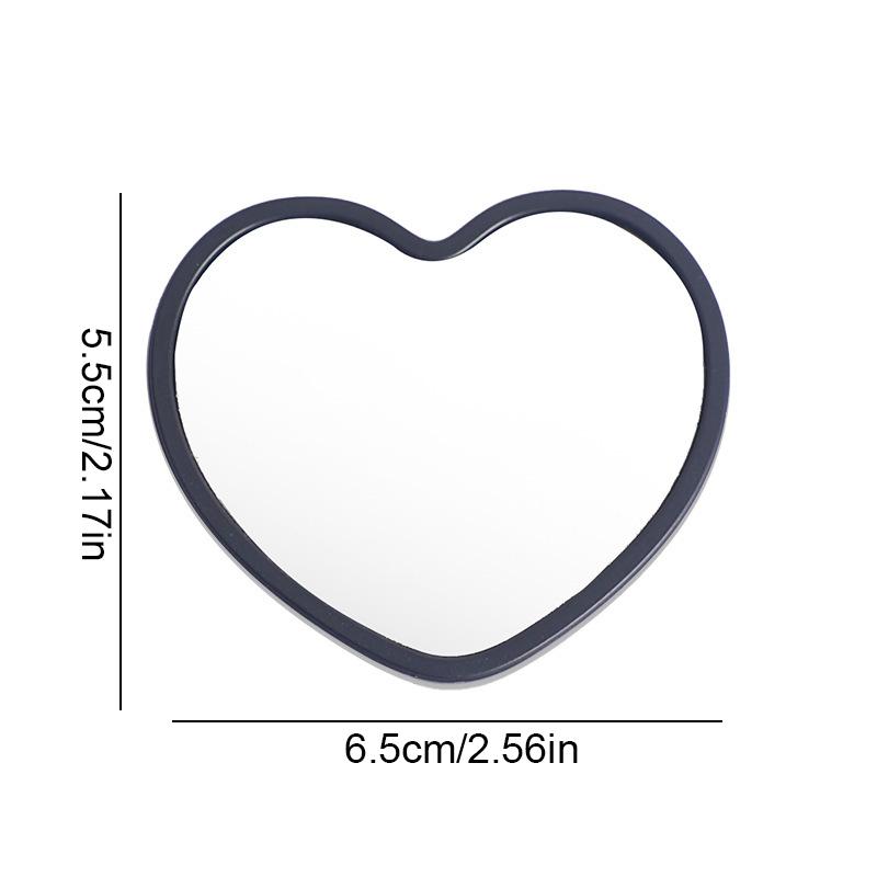 1PC Mirror Dormitory Simple Dressing Mirror Love Small Mirror Gift Makeup Mirror Beauty Heart-shaped Mini Student
