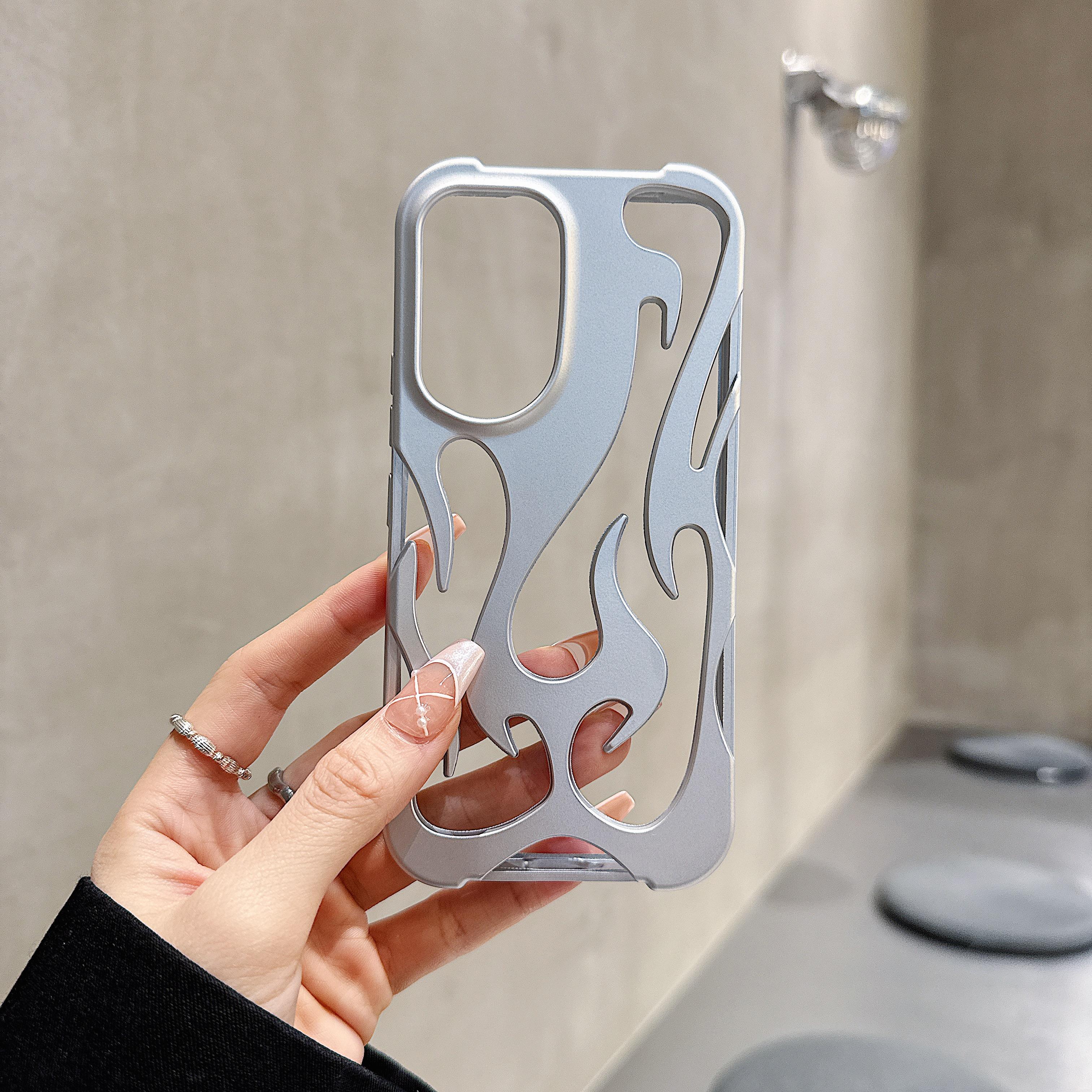 

Flame Pattern Cool Hollow Phone Case For For Samsung S25 S24 Plus S22 S23 Ultra A16 A06 A55 A15 A54 A14 Slim Shockproof Soft Cover For Samsung Galaxy S22