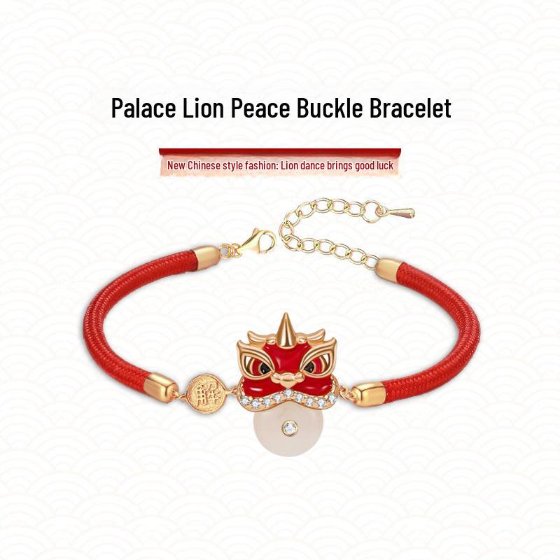 Forbidden City Lion Zodiac Bracelet - Red Couples Bracelet for Men and Women, Perfect New Year Gift