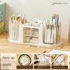 Double Rotation Drawer Pen Holder Desk Stationery Storage Pencil Container  Students