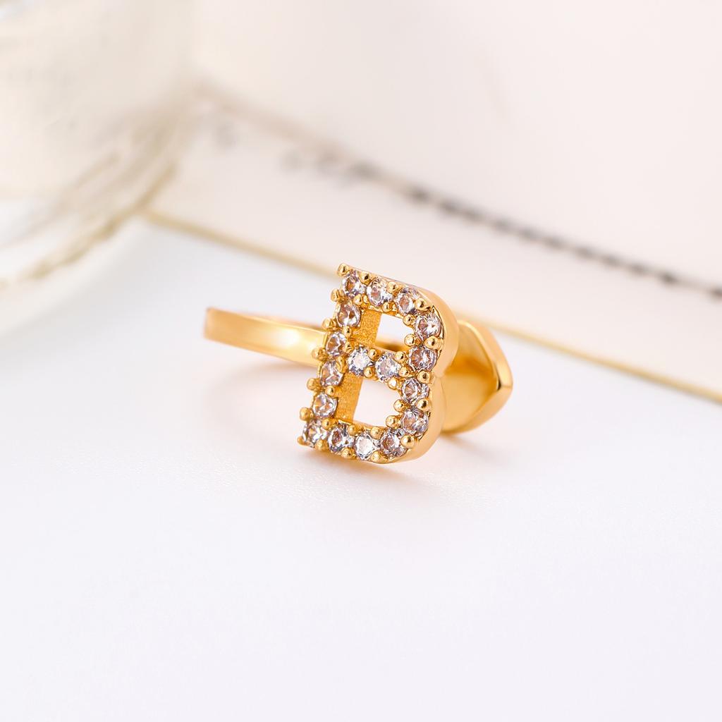 Advanced Temperament 26 English Letter Ear Clip Simple U No Ear Hole Earrings For Women