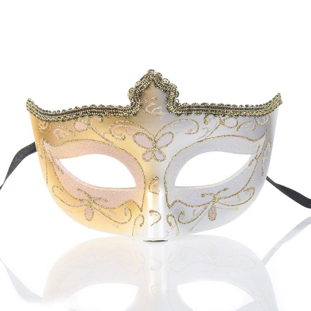 Vintage Vintage Half Face Mask Lace Edge Hollowed-out Masquerade Party Mask Princess Mask Masquerade Party белый