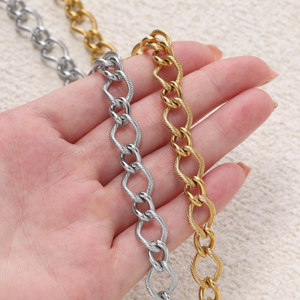 1m Stainless Steel Bracelet Cable Link Bulk Chains Twisted Chains for DIY Necklace Anklet Jewelry Making Findings