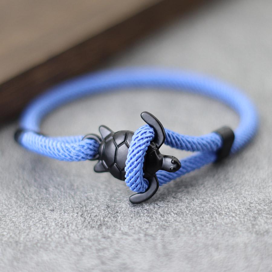 

New Marine Turtle Bracelet For Men Sliding Adjustable Rope Braclet Summer Beach Nautical Wrap Thread Braslet Leisure Pulseira