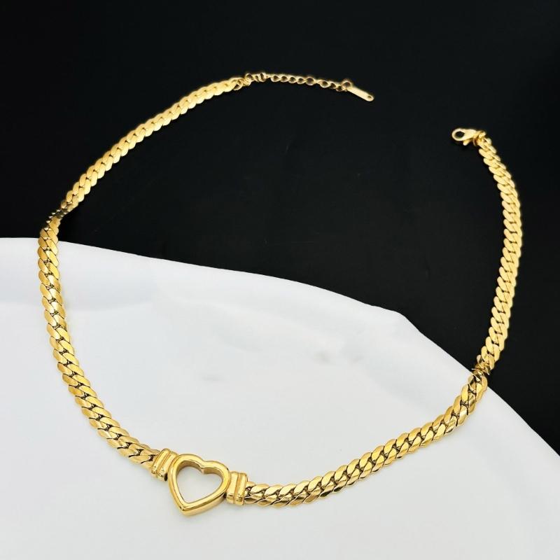 Heart Necklace Pendant Necklace Hollow Heart Charm Necklace Stainless Steel Texture Neck Jewelry for Expressing Love