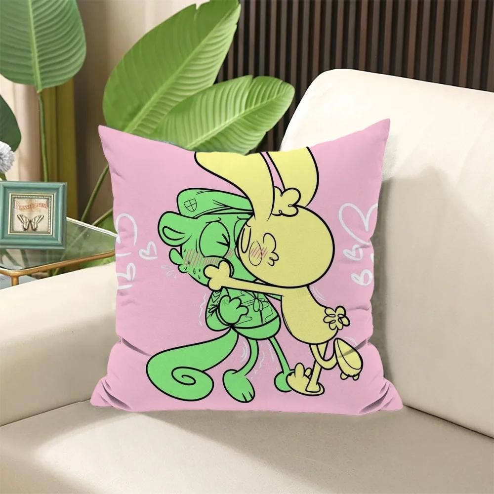 Kissenbezüge H-Happy Tree Friends Kissenbezug 45 × 45 cm, gefüllte Kissen, Dekokissen für Sofabezüge × Elegant Room Sleep