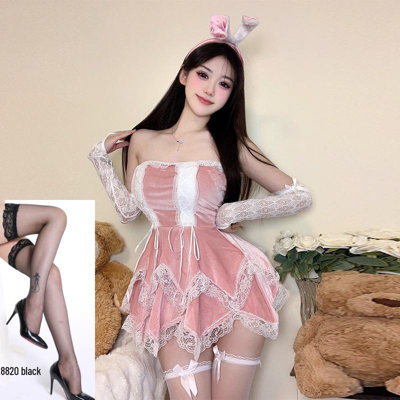 Red Christmas Cut-out Waist Temptation Pajamas - Sexy Couple Role-play Outfit