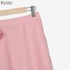 ZANZEA Two Piece Suit Women Short Sleeve Tops and Midi Pleated Skirts Elegant Sets