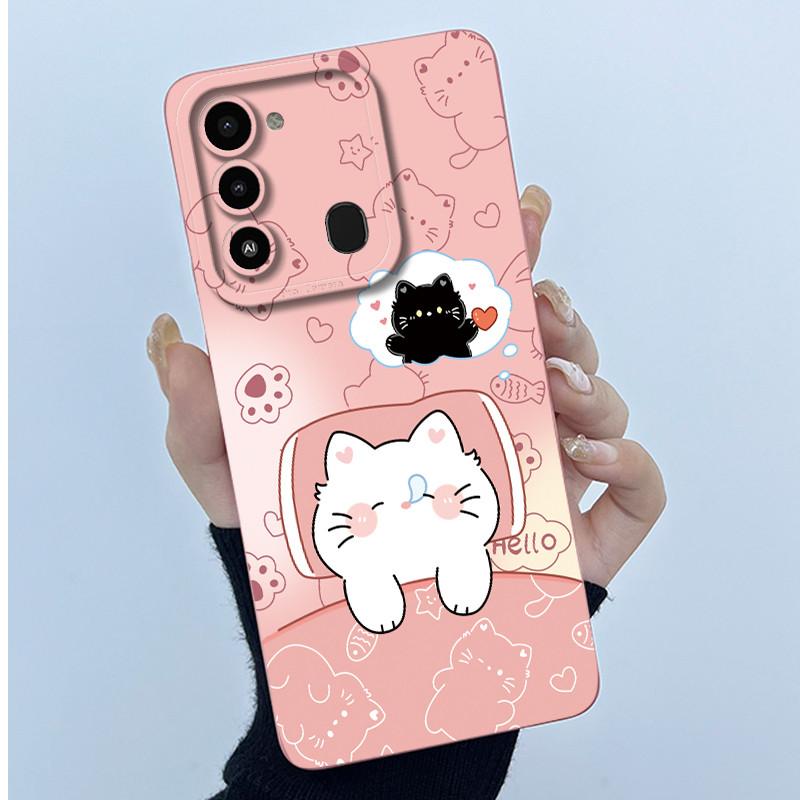 For Tecno Spark 8C Phone Case KG5k KG5j Cute Panda Girls Cats Liquid Silicone Back Cover For Tecno Spark Go 2022 Spark8C Funda