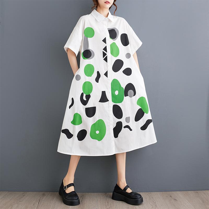 

Dimanaf 2025 Плюс Размер Женское Летнее Платье Винтажное Женское Длинное Платье Стиль Принта Свободное Макси Хлопковое Базовое Платье One Size белый