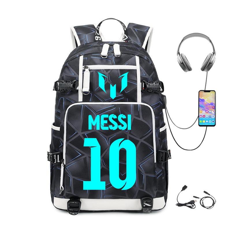 Football Printed Student Backpack Multifunctional Usb Interface Large Capacity Leisure Travel Backpack