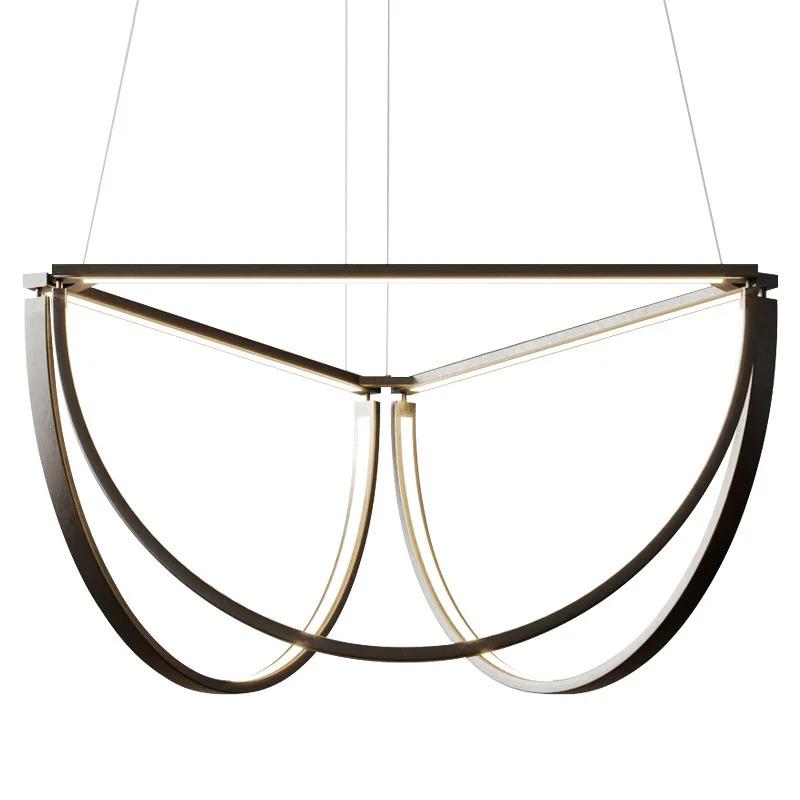 Nordic LED Stainless Steel Aluminium For Living Dining Room Bedroom Hotel Half Circle Pendant Lamp Factory Dropship Store