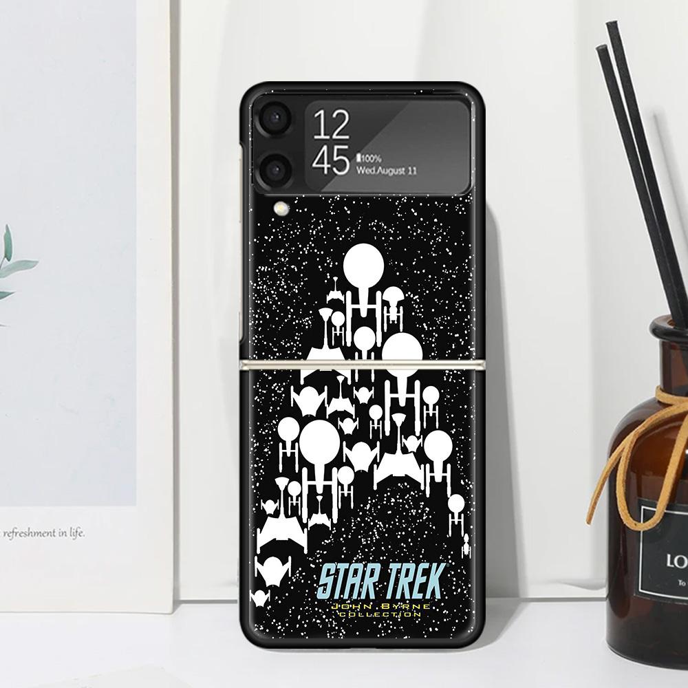 Star Movie T-Trek Pouzdro na telefon pro Samsung Galaxy Z Flip 7 6 5 4 3 5G Flip3 Flip4 Flip5 ZFlip6 ZFlip7 Černé Fundas Galaxy Z
