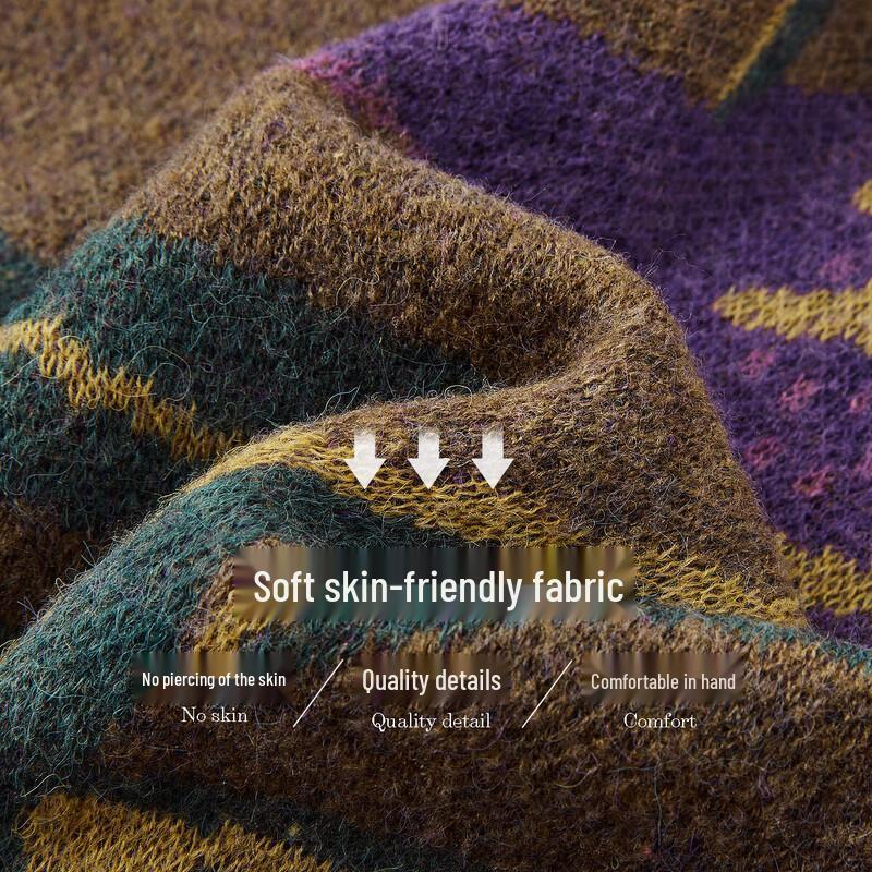 Demana Winter French Retro Jacquard Knit Sweater