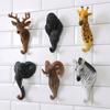 Retro Animal Head Key Hook Up 3D Hat Hanging Rack Creativity Clothes Hook Rack  Wall/Door Decor