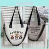 Oxford Canvas Tote Bag For Women With Letter Print Soft Shoulder Daily Use