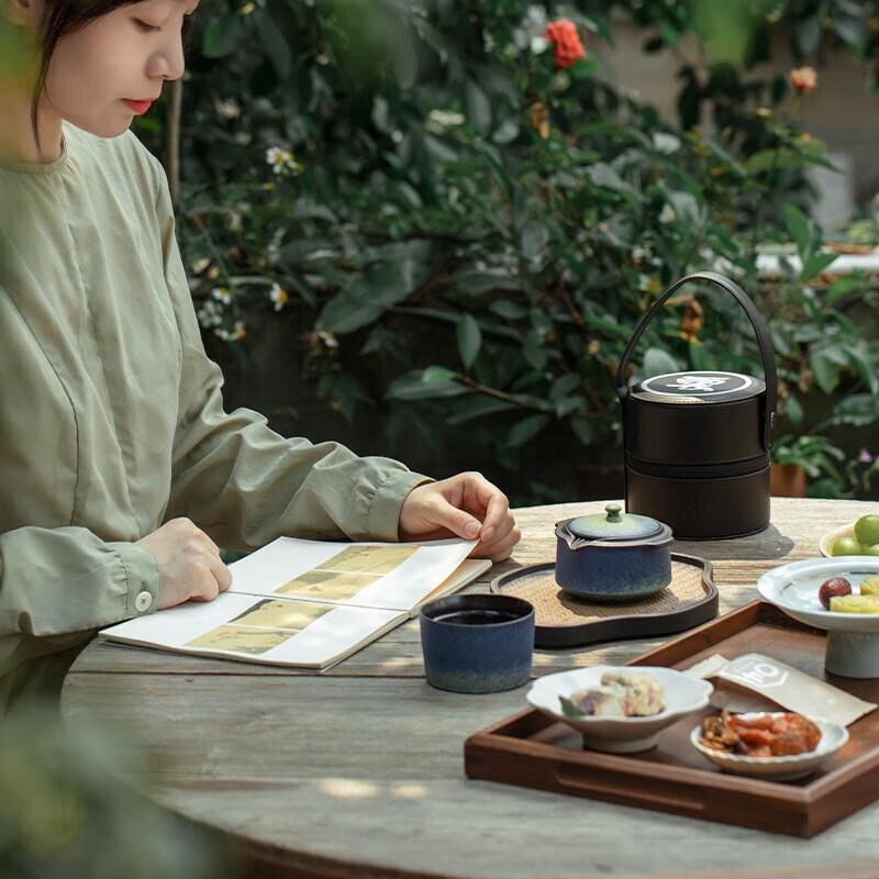 Edenus Blue-Green Portable Tea Set